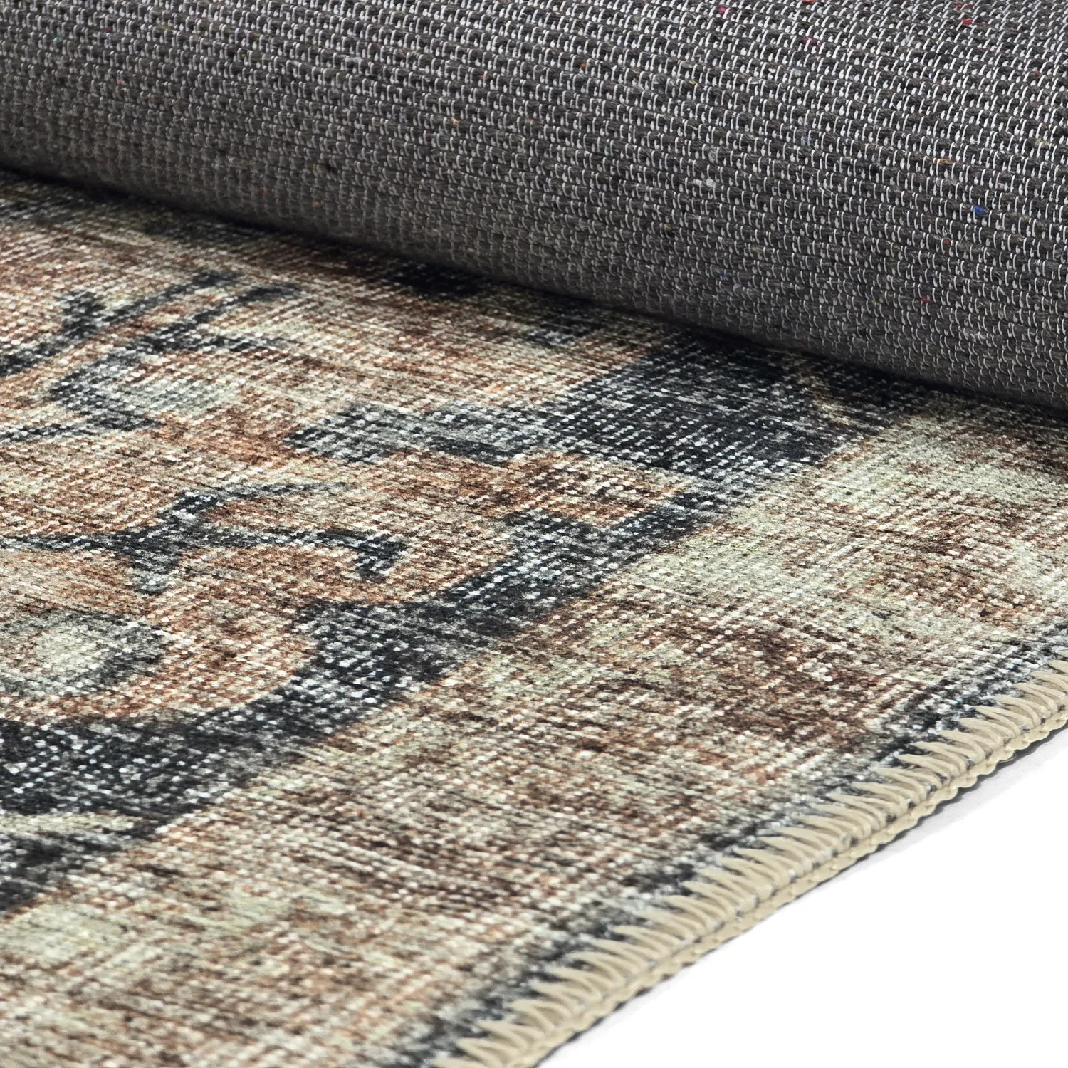 Vlakgeweven vloerkleed - Noura (donkerblauw)