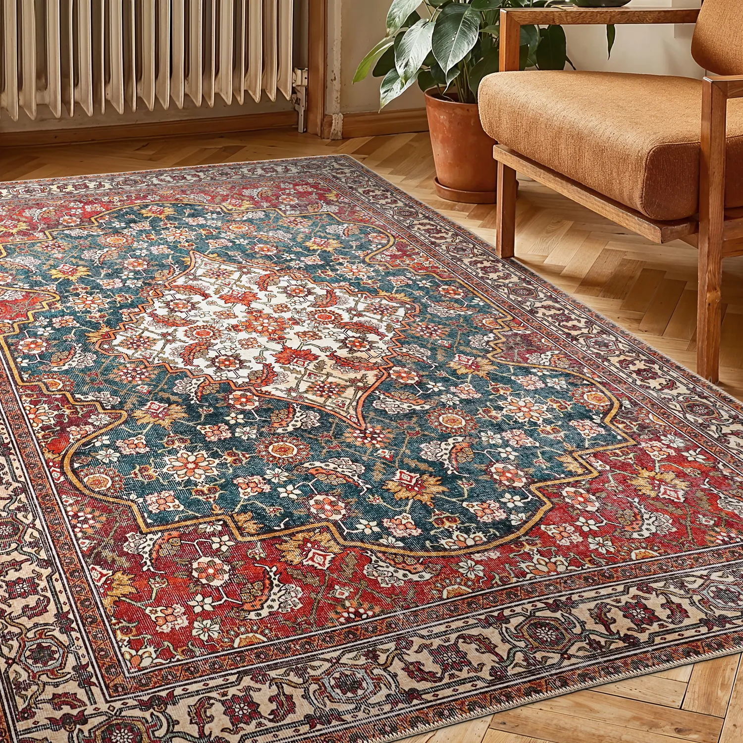 Vlakgeweven vloerkleed - Samaria (rood)