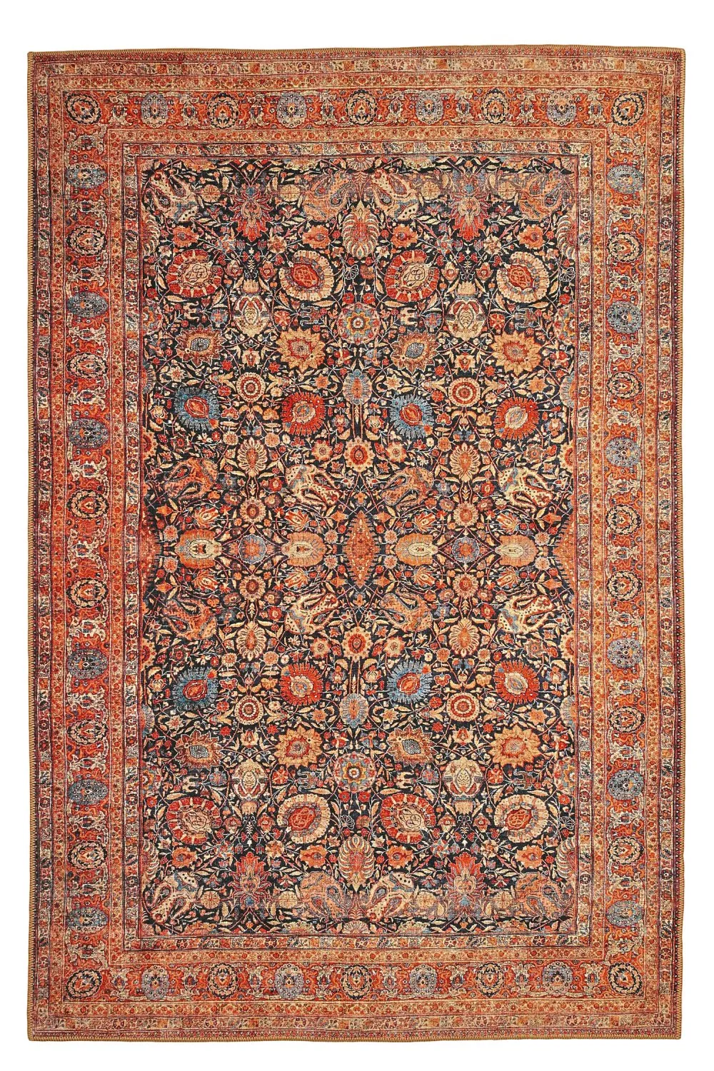 Vlakgeweven vloerkleed - Selamira (blauw/multi)