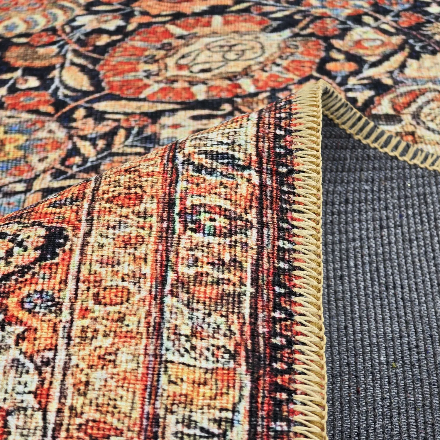 Vlakgeweven vloerkleed - Selamira (blauw/multi)