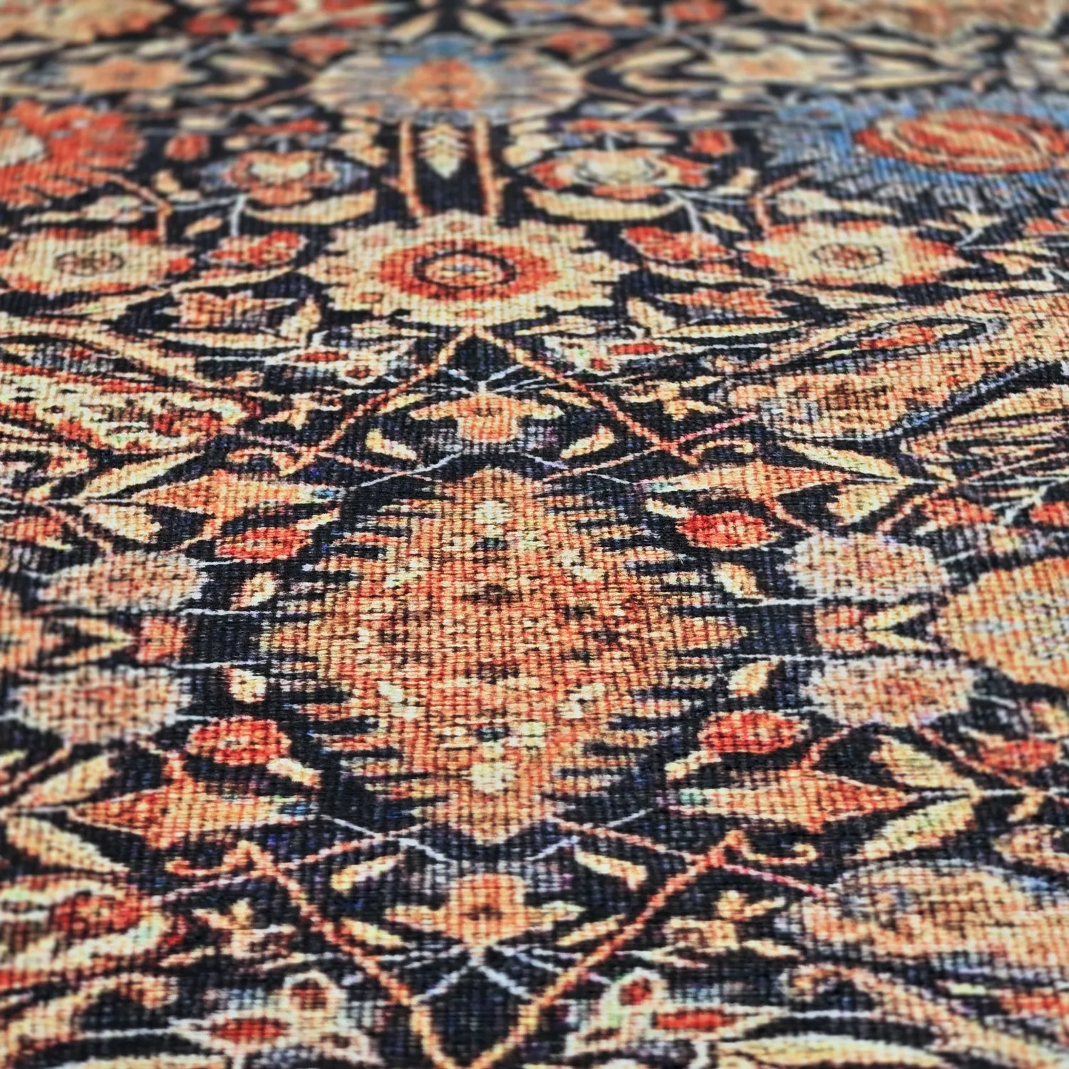 Vlakgeweven vloerkleed - Selamira (blauw/multi)