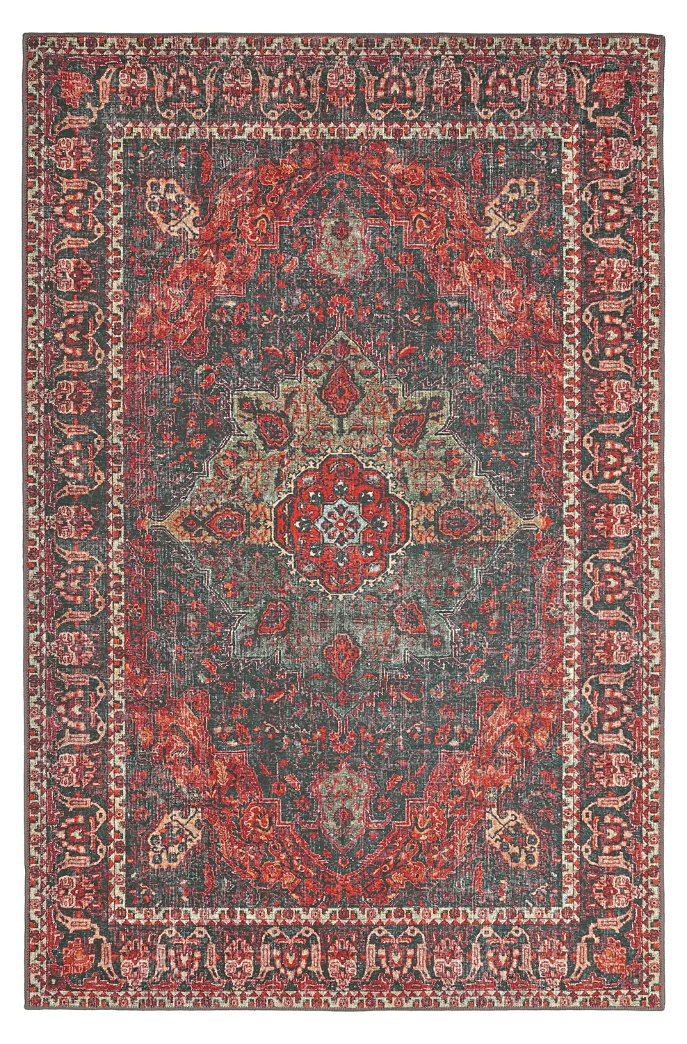 Vlakgeweven vloerkleed - Velamir (rood)