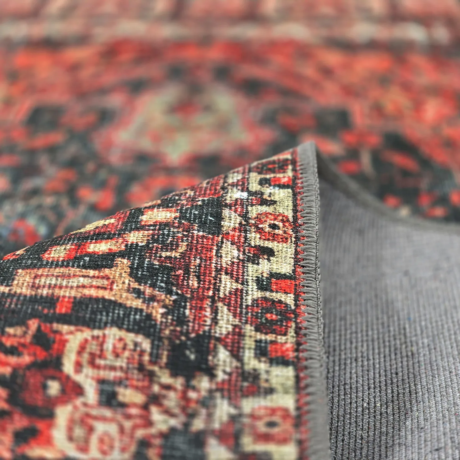 Vlakgeweven vloerkleed - Velamir (rood)