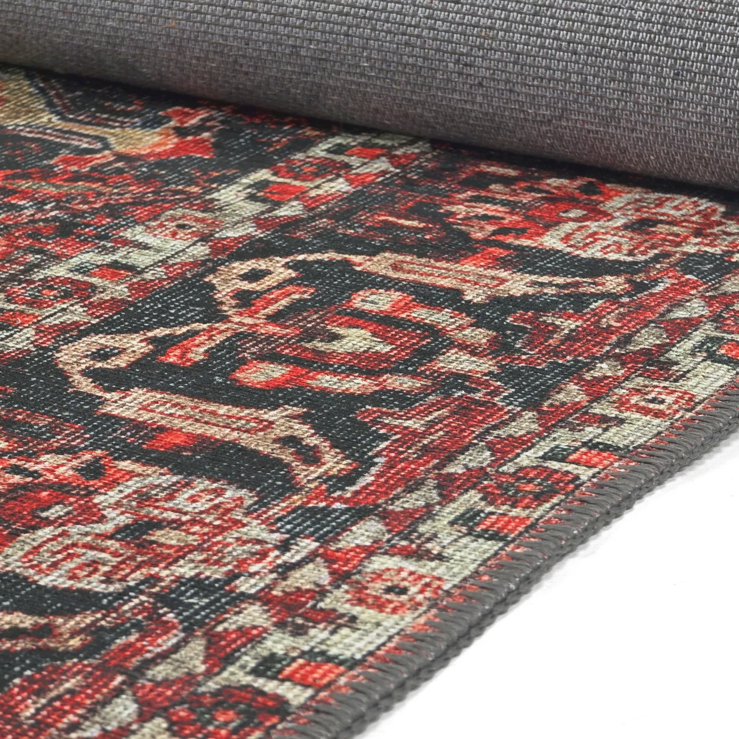 Vlakgeweven vloerkleed - Velamir (rood)