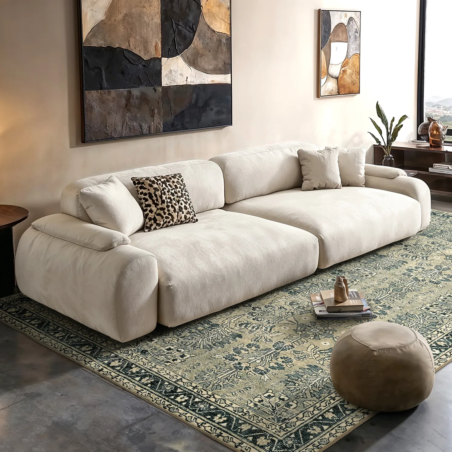 Vlakgeweven vloerkleed - Yasirah (blauw/groen)