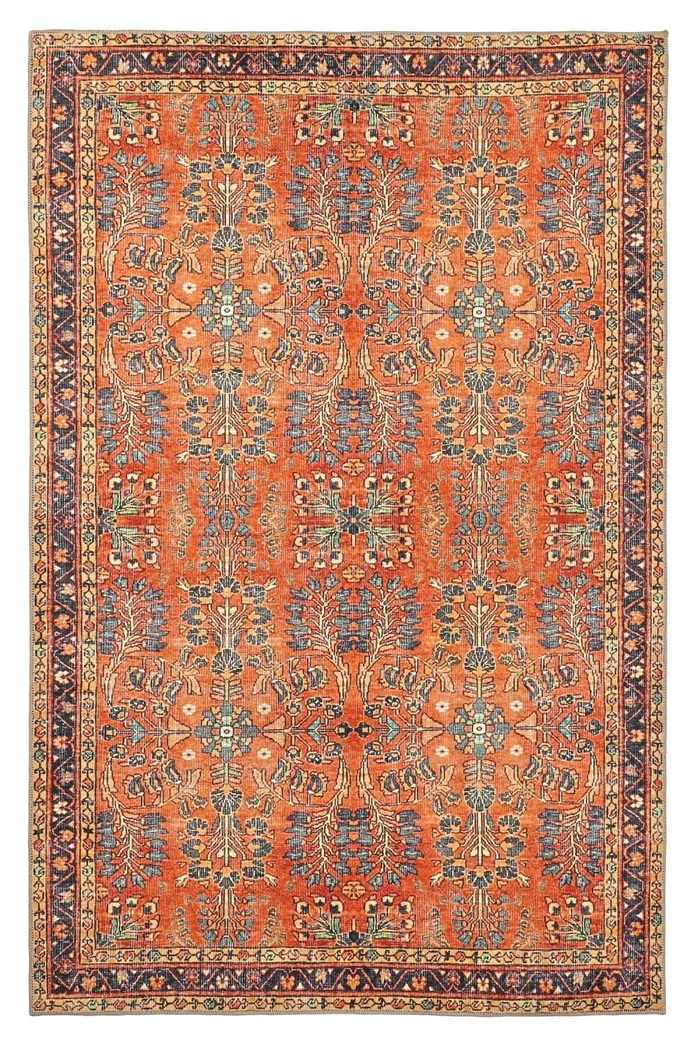Vlakgeweven vloerkleed - Yasirah (oranje)
