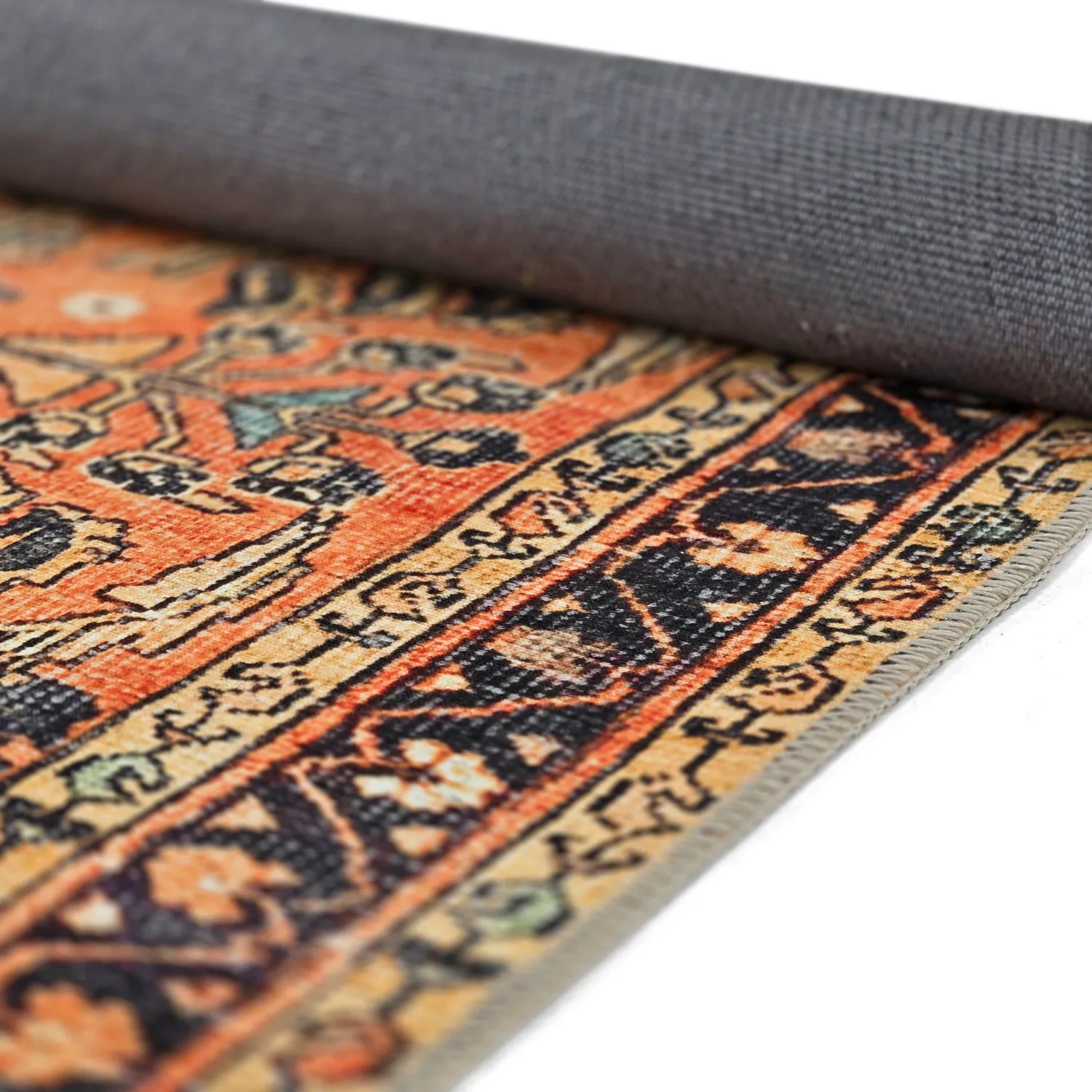 Vlakgeweven vloerkleed - Yasirah (oranje)