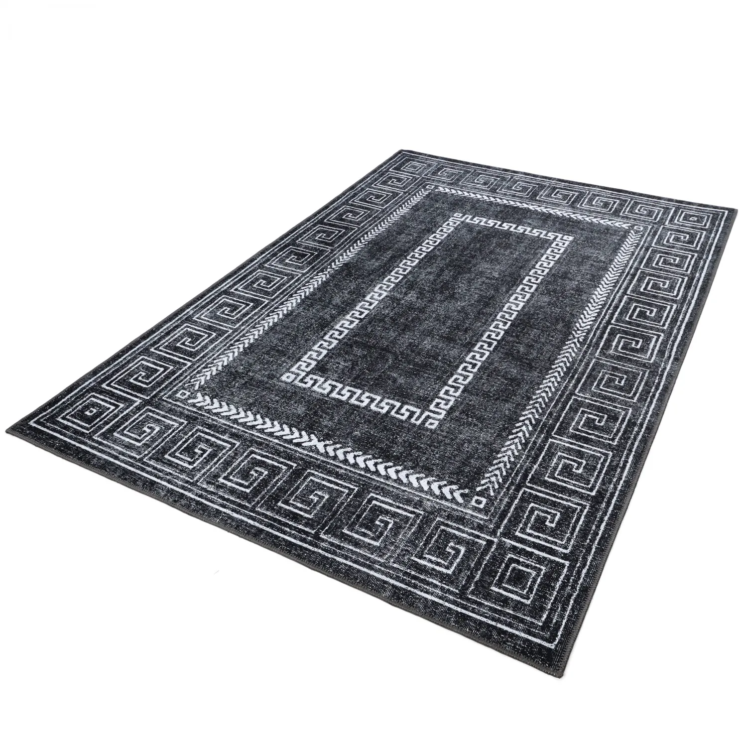 Vlakgeweven vloerkleed - Ankara Versace (zwart)