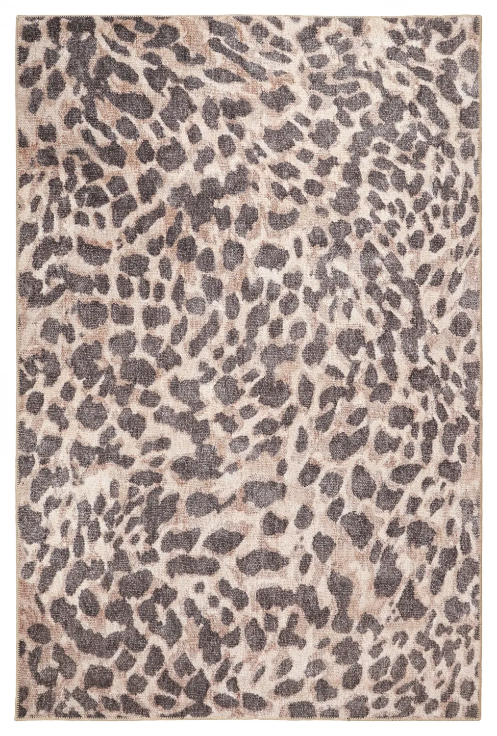 Vlakgeweven vloerkleed - Cheetah (beige/zwart)