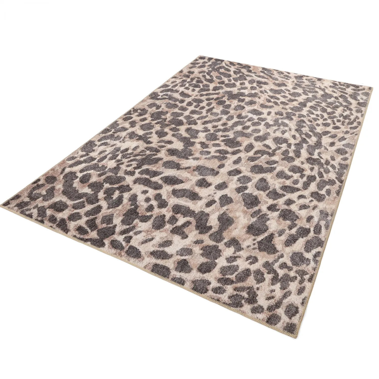 Vlakgeweven vloerkleed - Cheetah (beige/zwart)