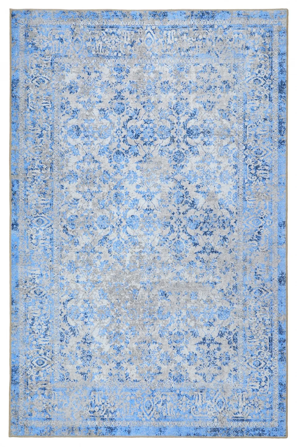 Vlakgeweven vloerkleed - Denizli (blauw)