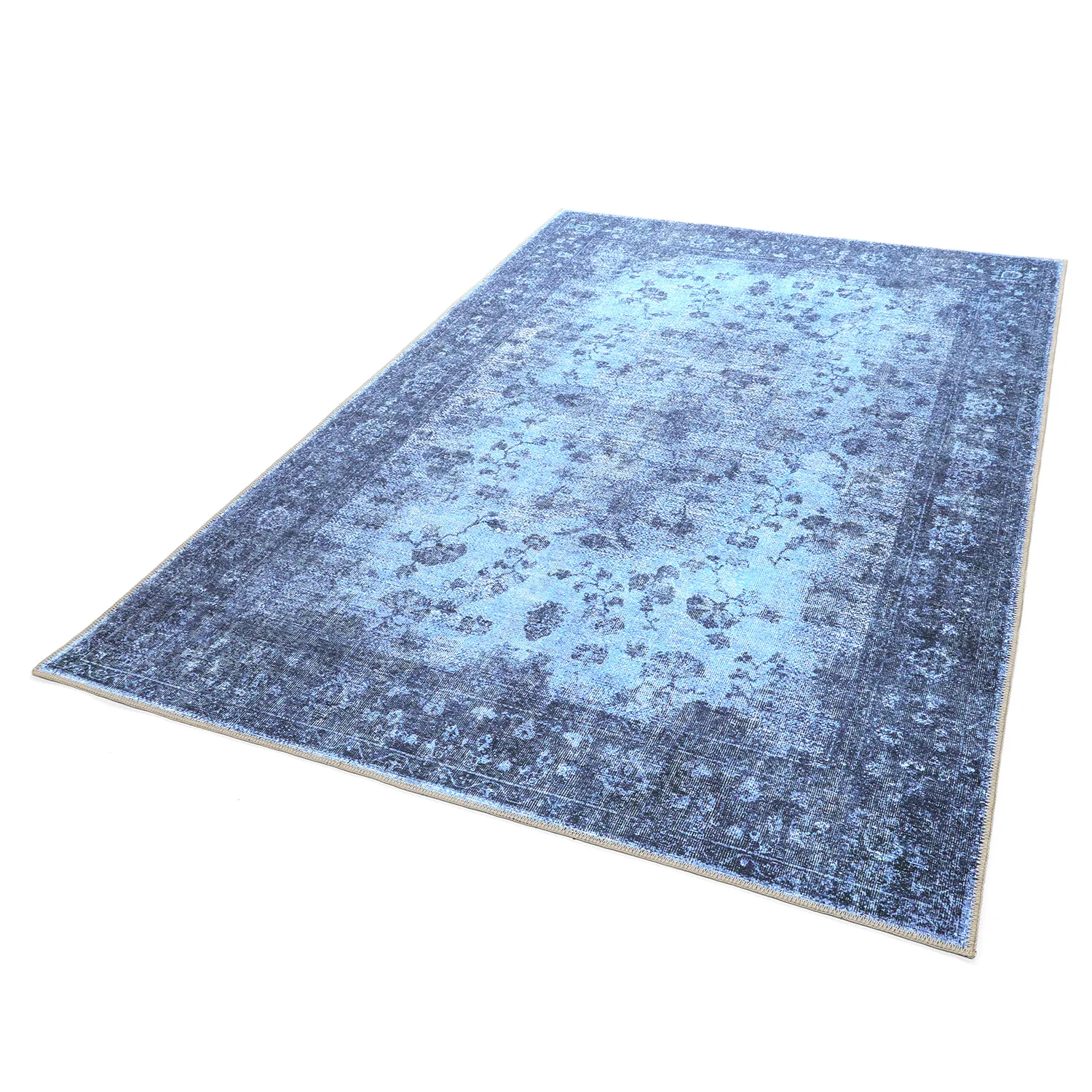 Vlakgeweven vloerkleed - Gombalia (marineblauw)