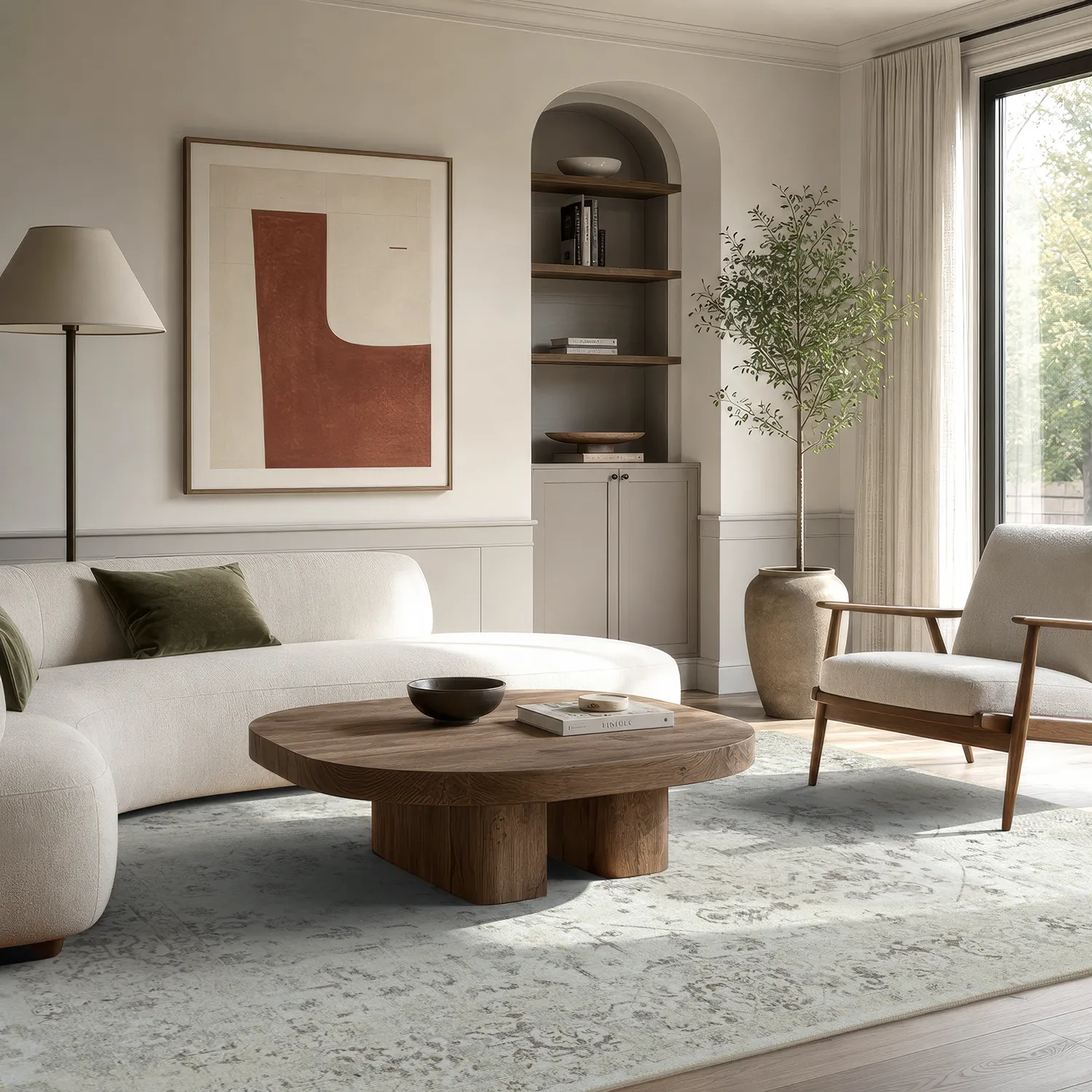 Vlakgeweven vloerkleed - Mateur (beige)