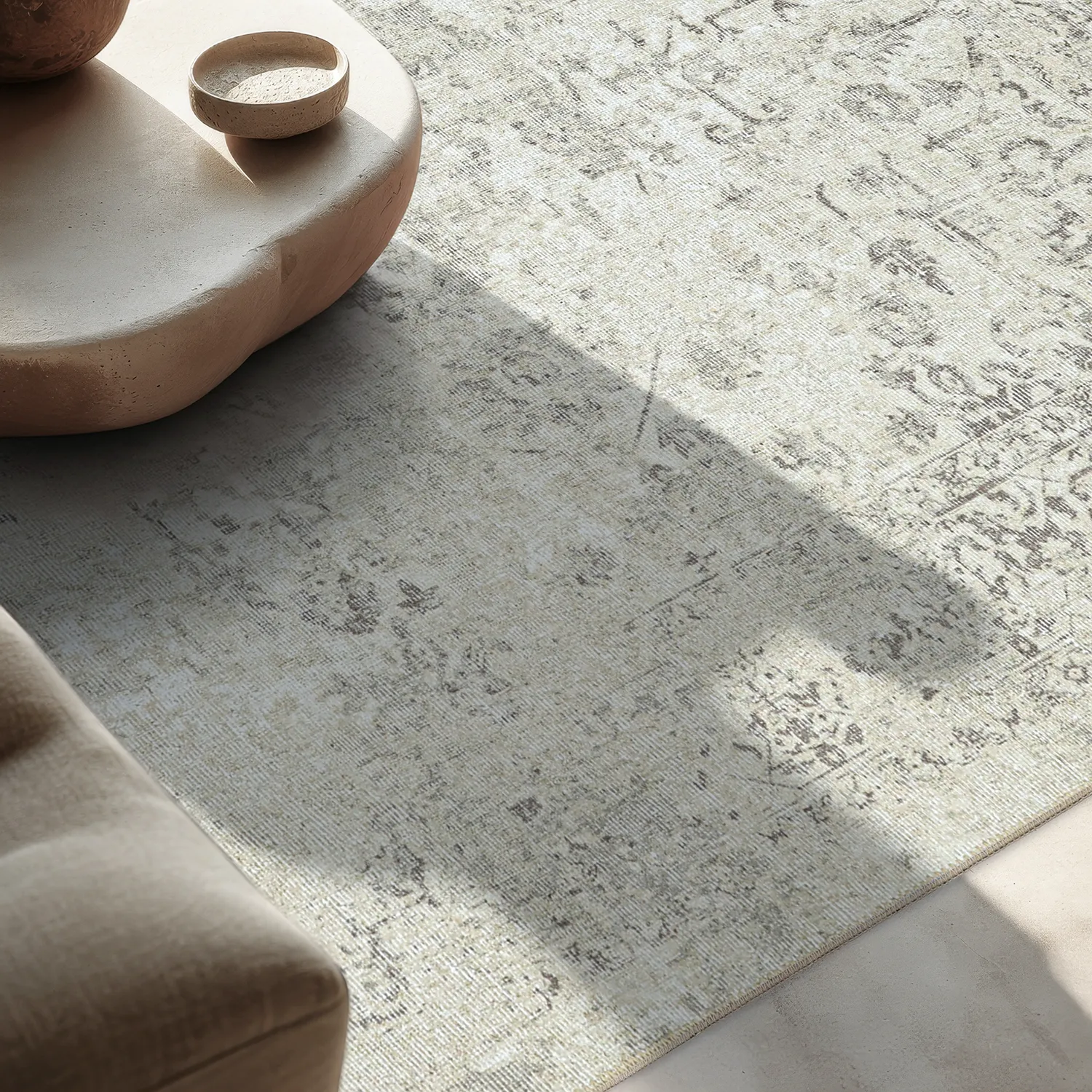 Vlakgeweven vloerkleed - Mateur (beige)