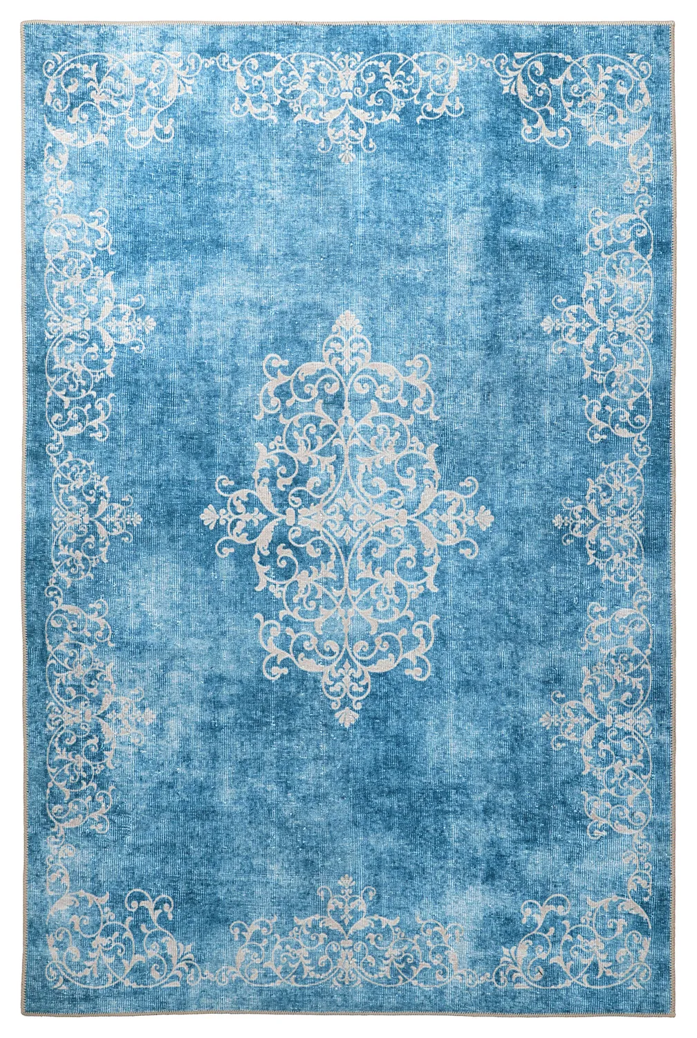 Vlakgeweven vloerkleed - Santi (blauw)