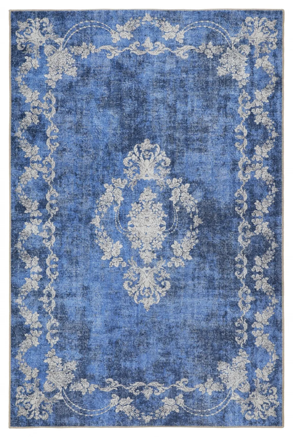 Vlakgeweven vloerkleed - Taknis (blauw)