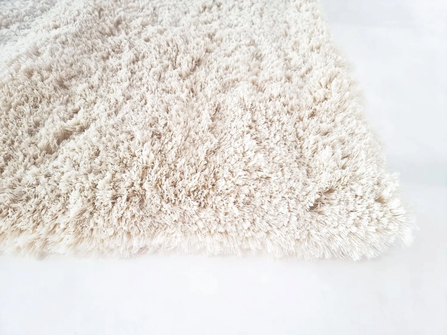 Hoogpolig vloerkleed - Kanvas (wit)