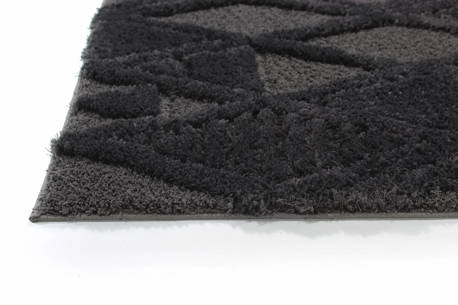 Hoogpolig vloerkleed - Rostock (zwart)