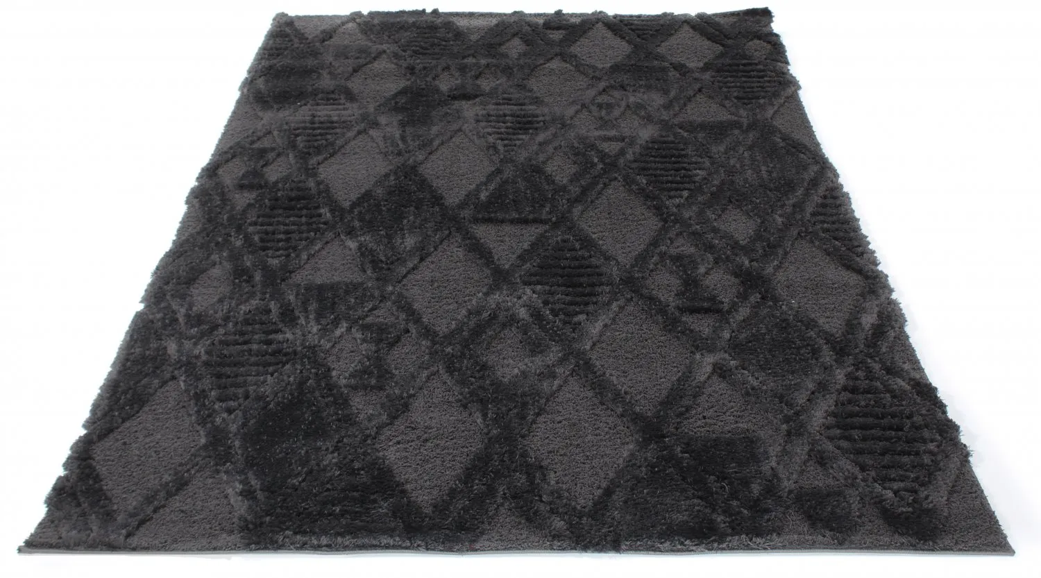 Hoogpolig vloerkleed - Rostock (zwart)