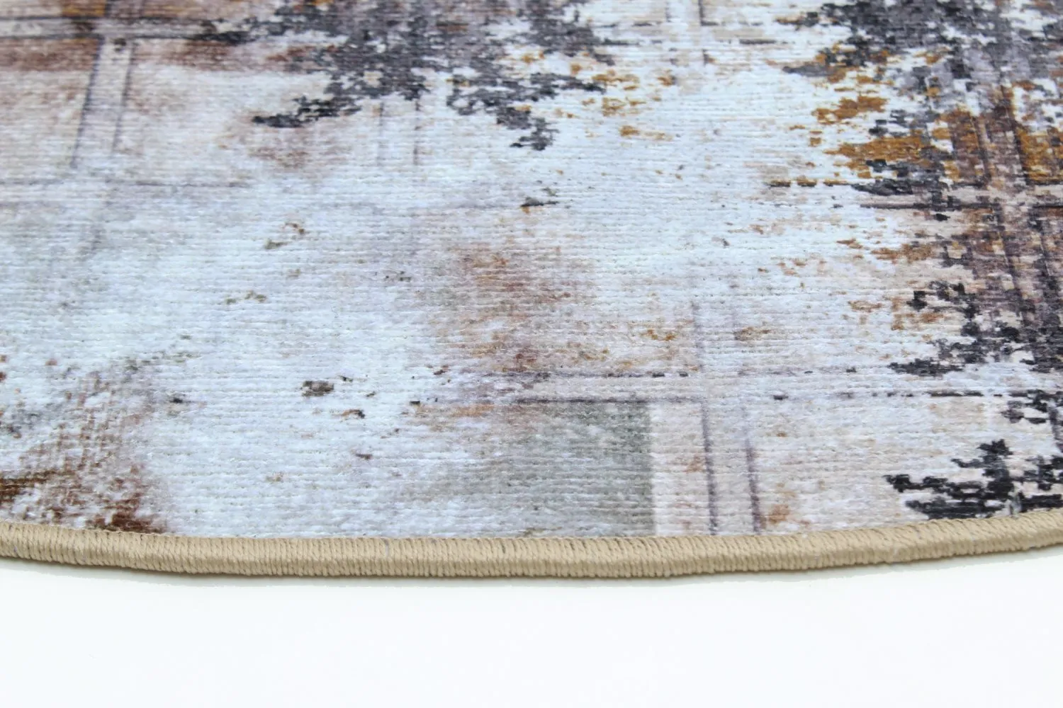 Rond vloerkleed - Flores (zwart/bruin/wit)