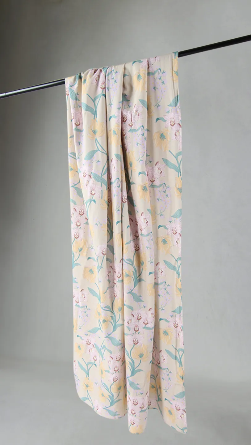 Gordijnen - Katoenen gordijn - Florina (roze)