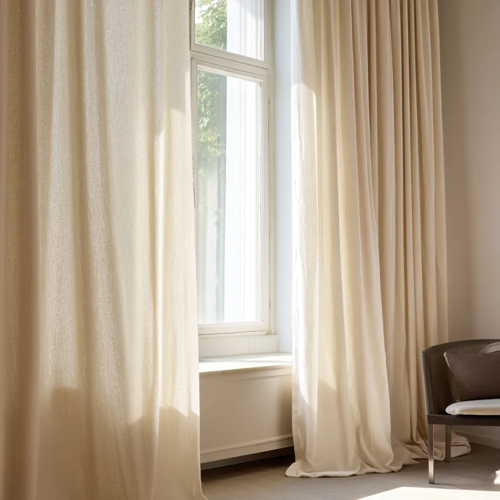 Gordijnen - Gordijn met linnenimitatie Andrada (bruin)