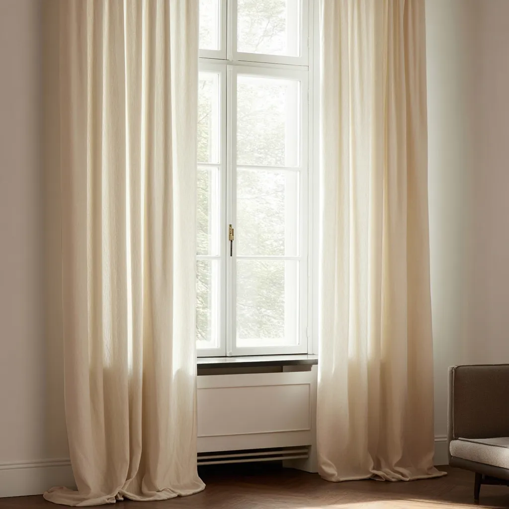 Gordijnen - Gordijn met linnenimitatie Andrada (bruin)