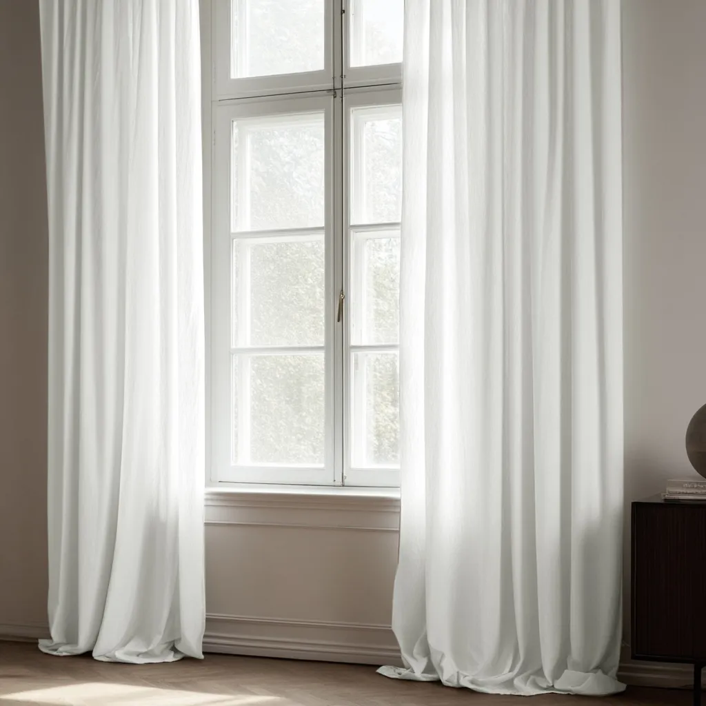 Gordijnen - Gordijn met linnenimitatie Andrada (wit)