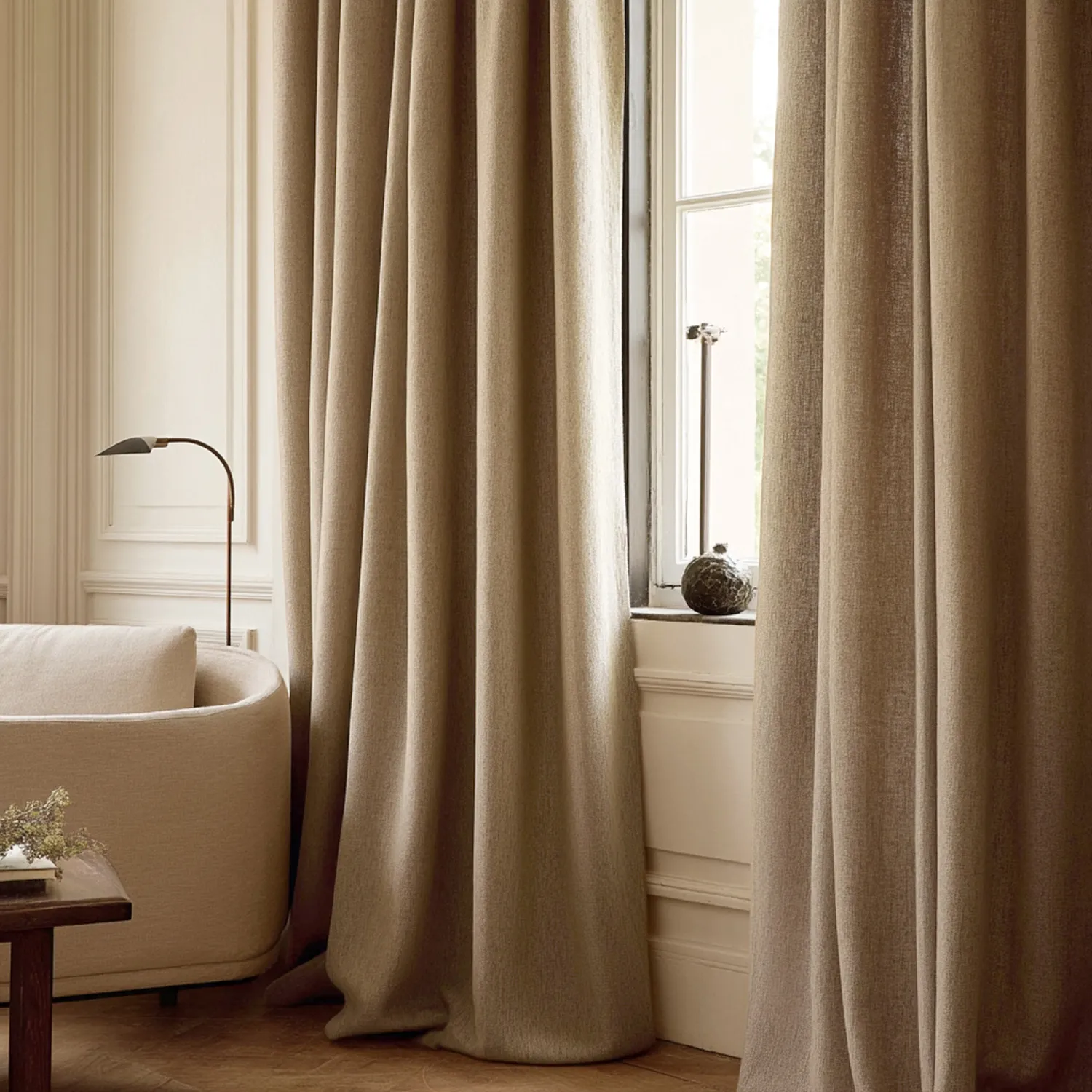 Gordijnen - Linnen gordijnen Melania (bruin)