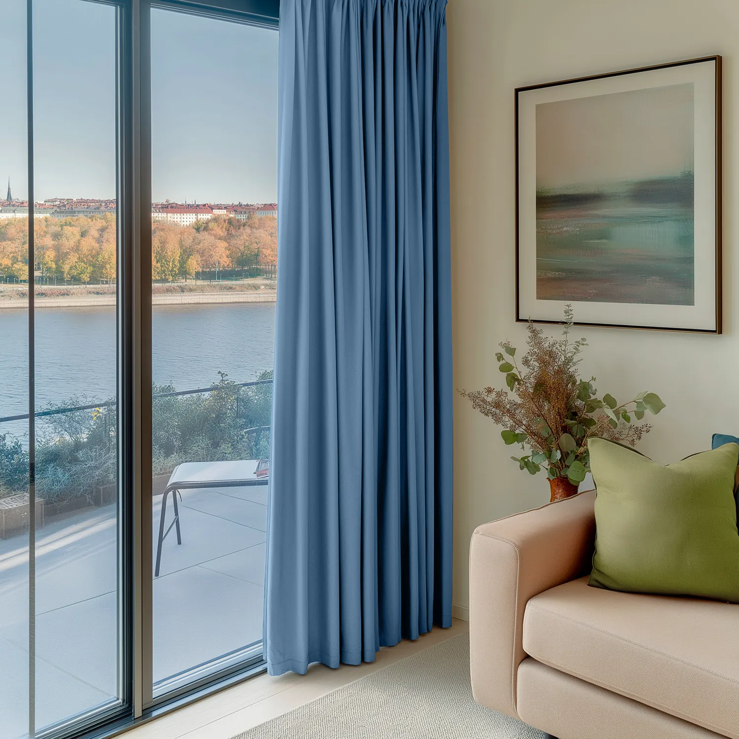 Gordijnen - Verduisteringsgordijnen Octavia (lichtblauw)