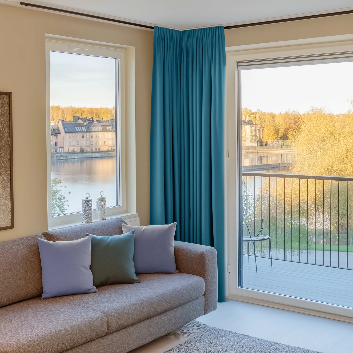 Gordijnen - Verduisteringsgordijnen Octavia (turkoois)