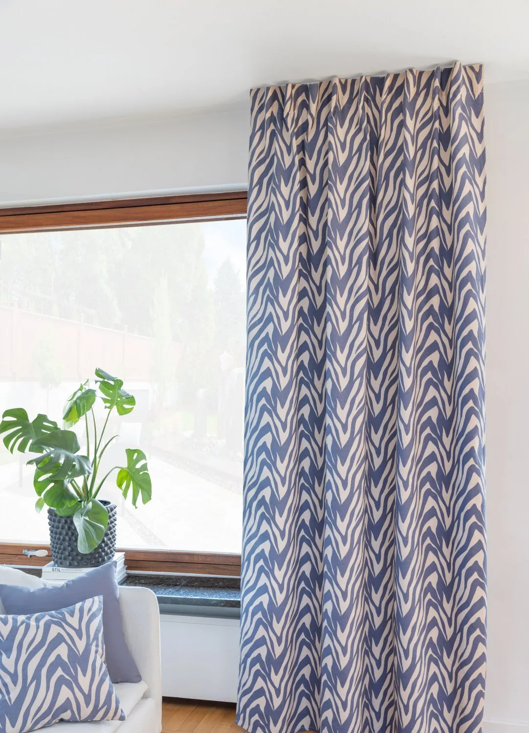 Gordijnen - Katoenen gordijn Laura (blauw)