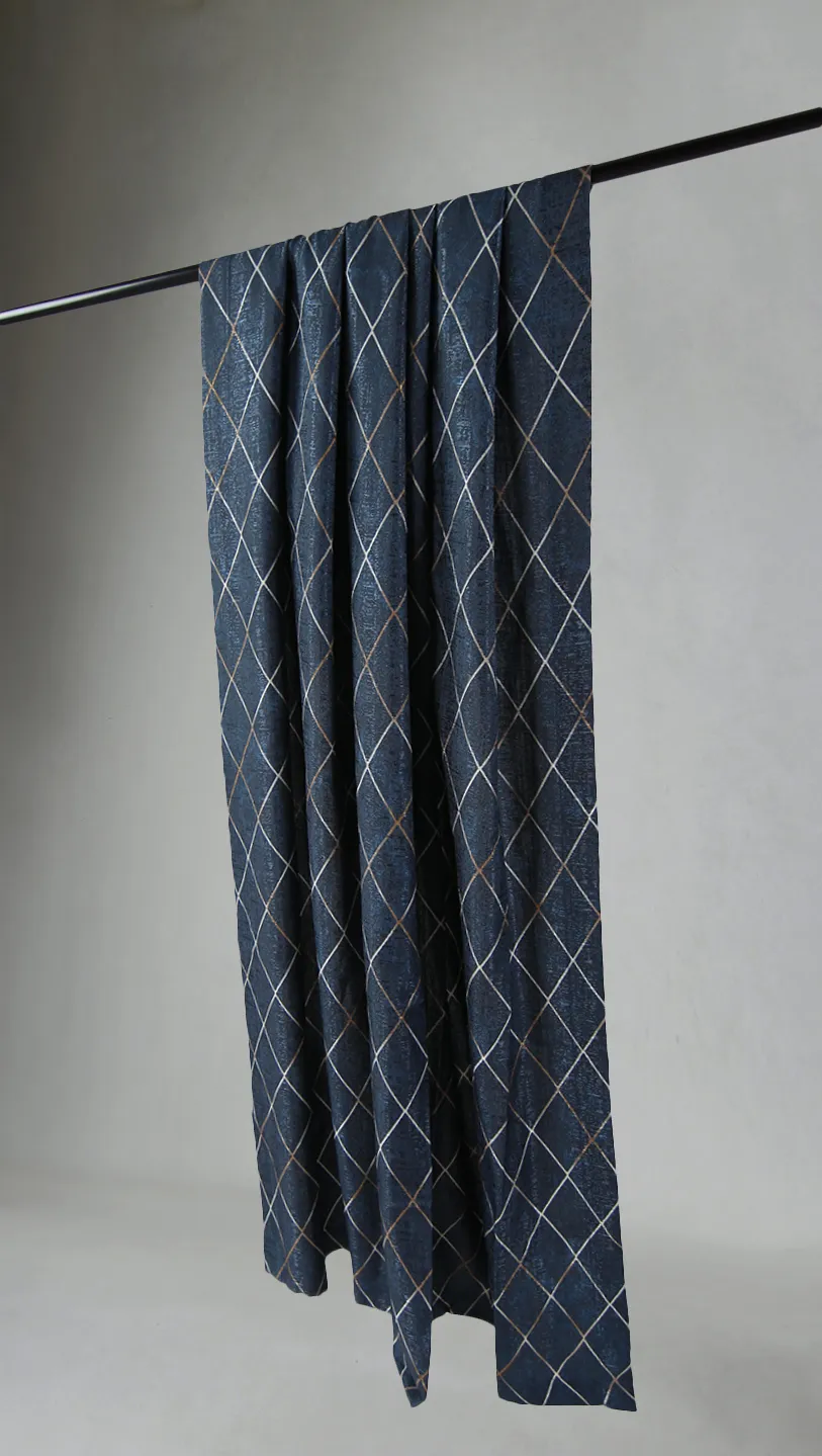 Gordijn - Bailey (donkerblauw)