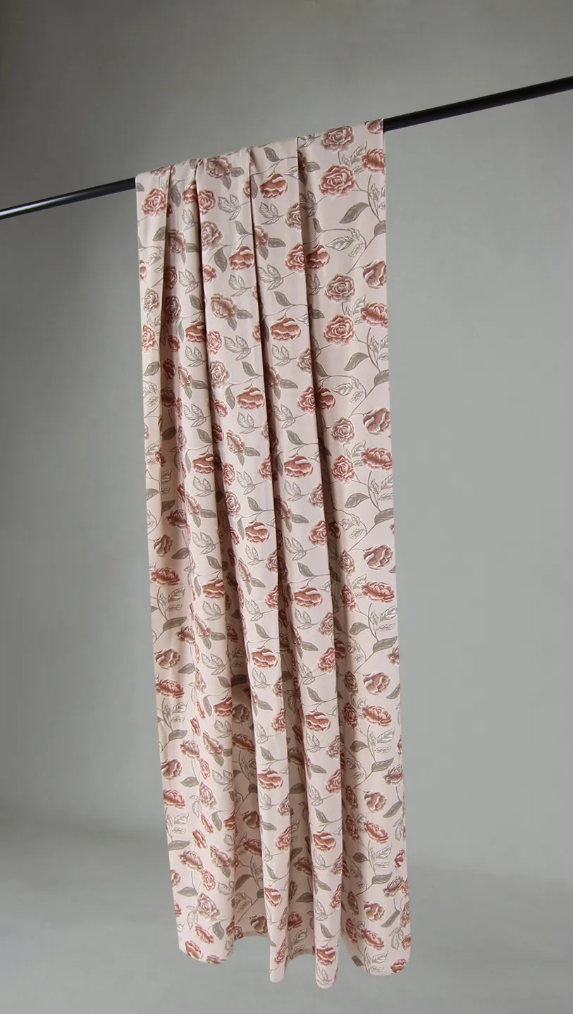 Gordijnen - Katoenen gordijn Wreath (roze)