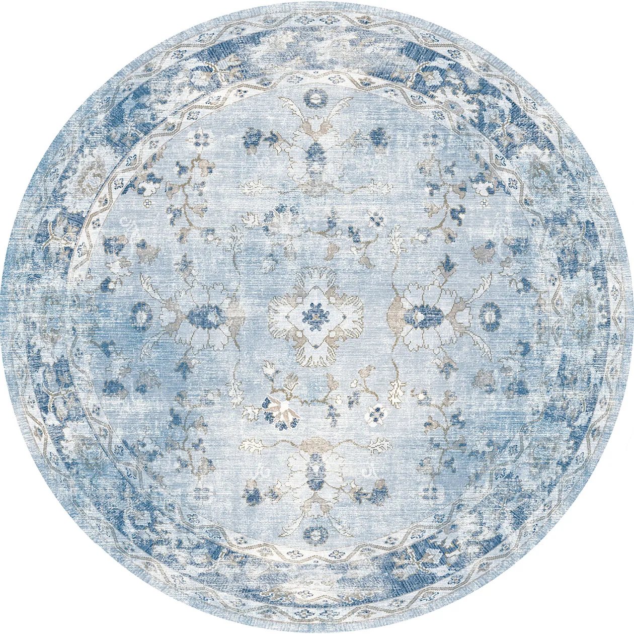 Ronde vloerkleden - Gombalia (lichtblauw)