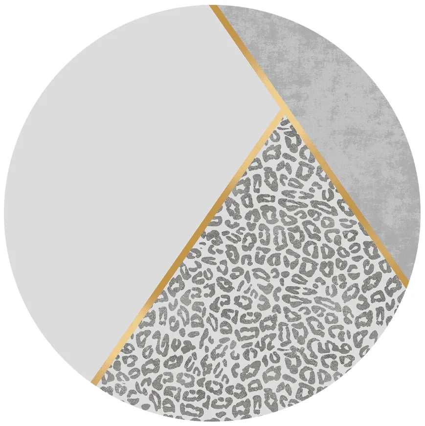 Rond vloerkleed - Granada grijs/goud)