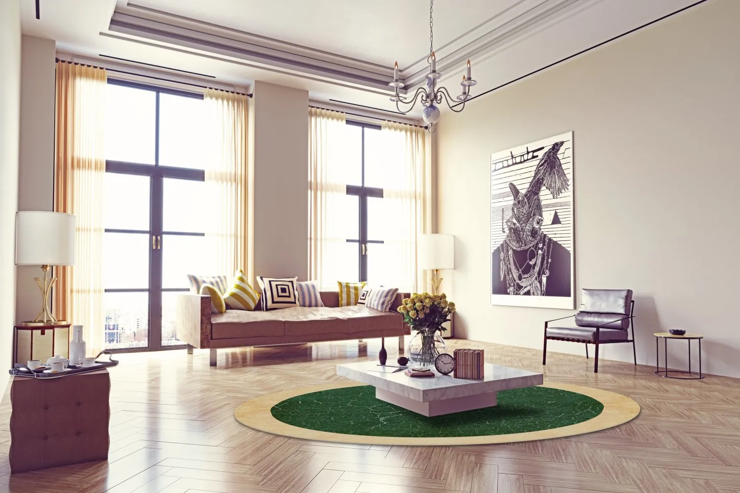 Rond vloerkleed - Laval (groen)