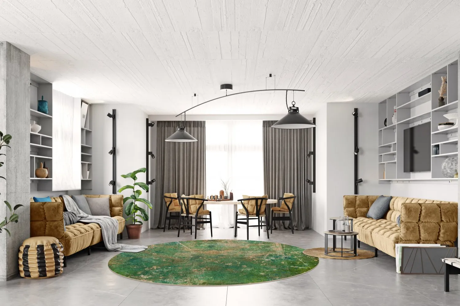 Rond vloerkleed - Povoa (groen)