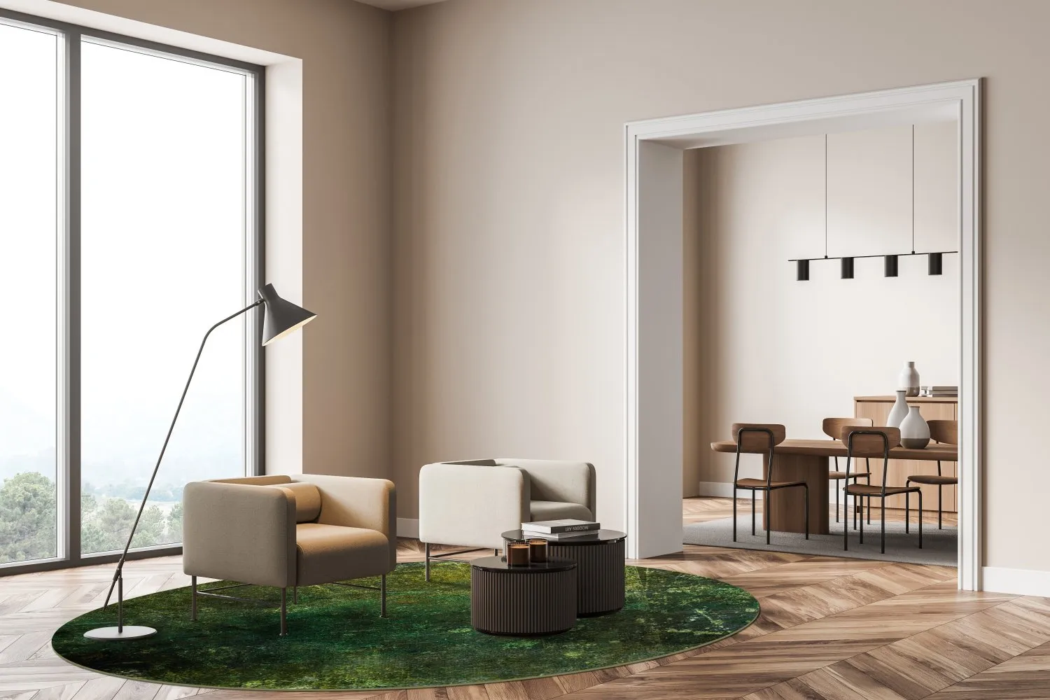 Rond vloerkleed - Estrada (groen)