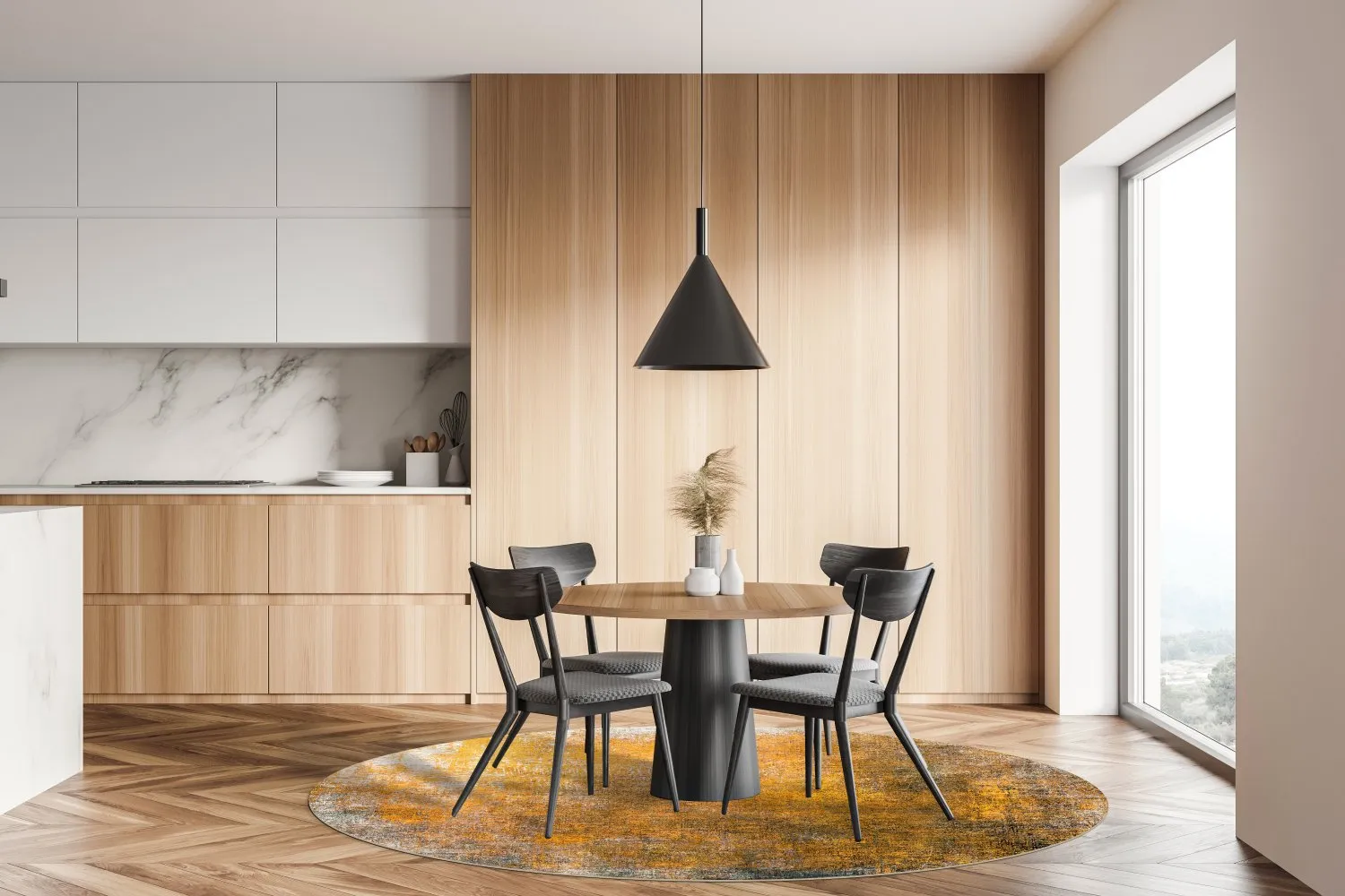 Rond vloerkleed - Lalin (geel)