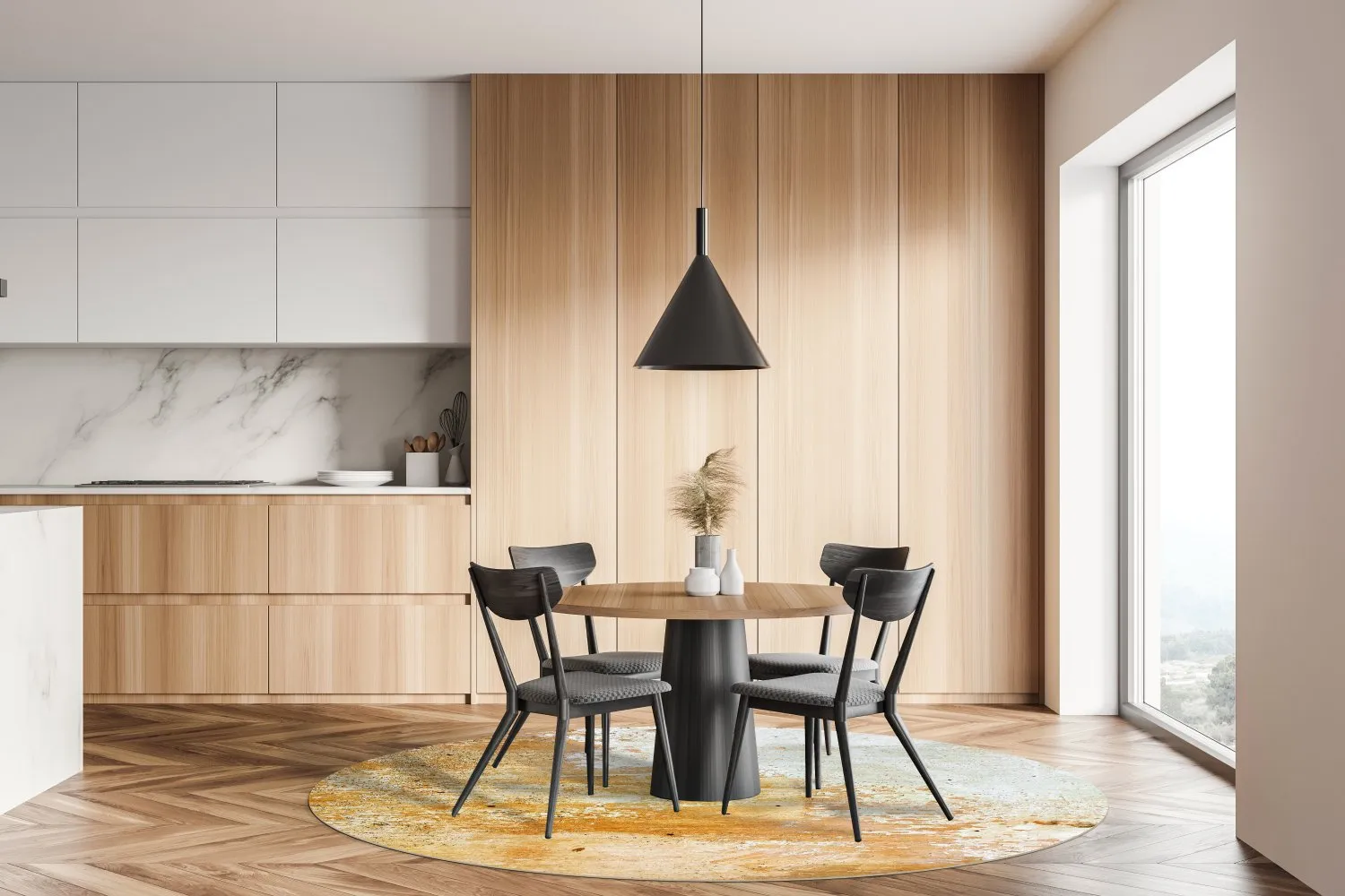 Rond vloerkleed - Amadora (goud)