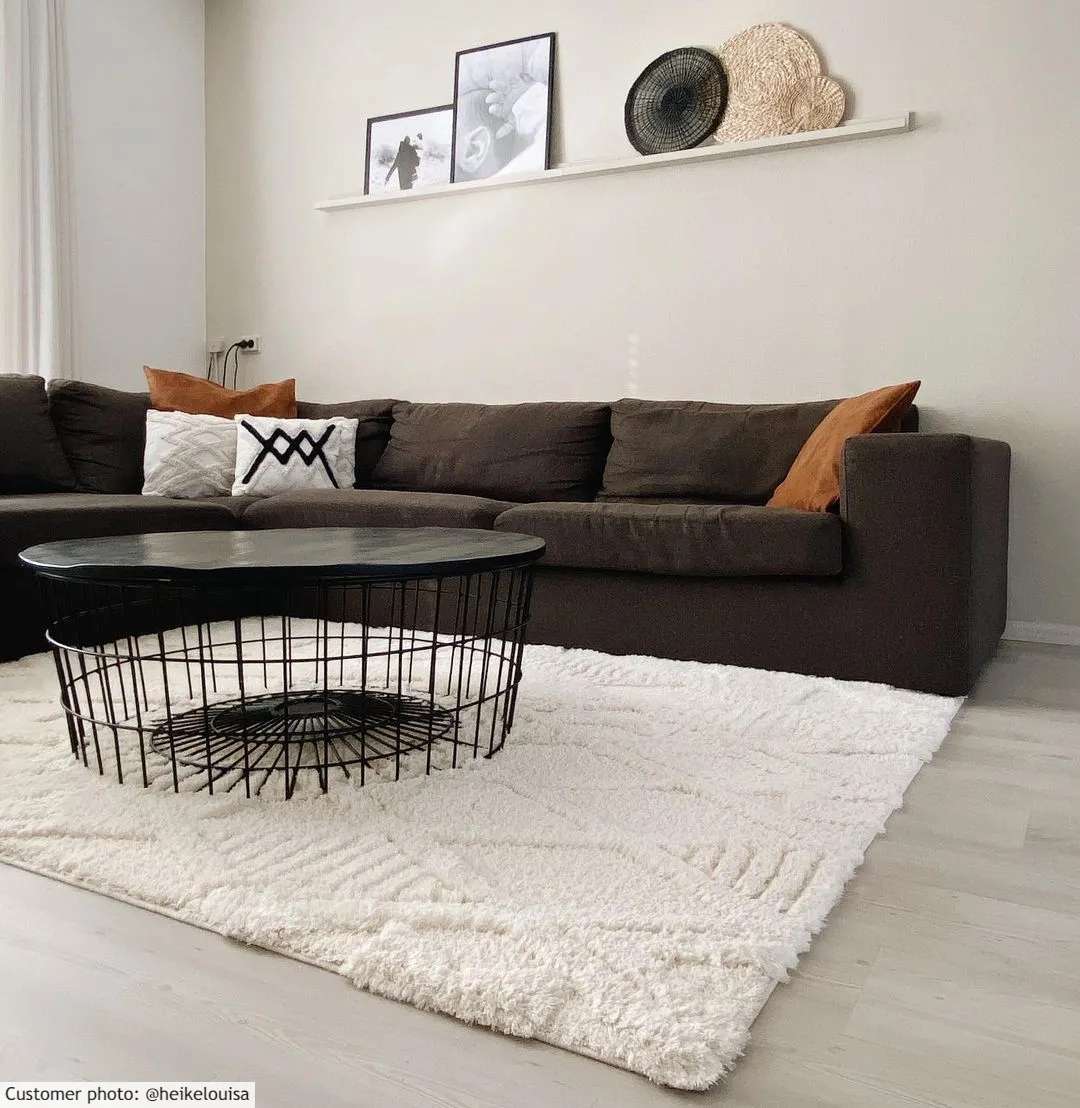 Hoogpolig vloerkleed - Rostock (offwhite)