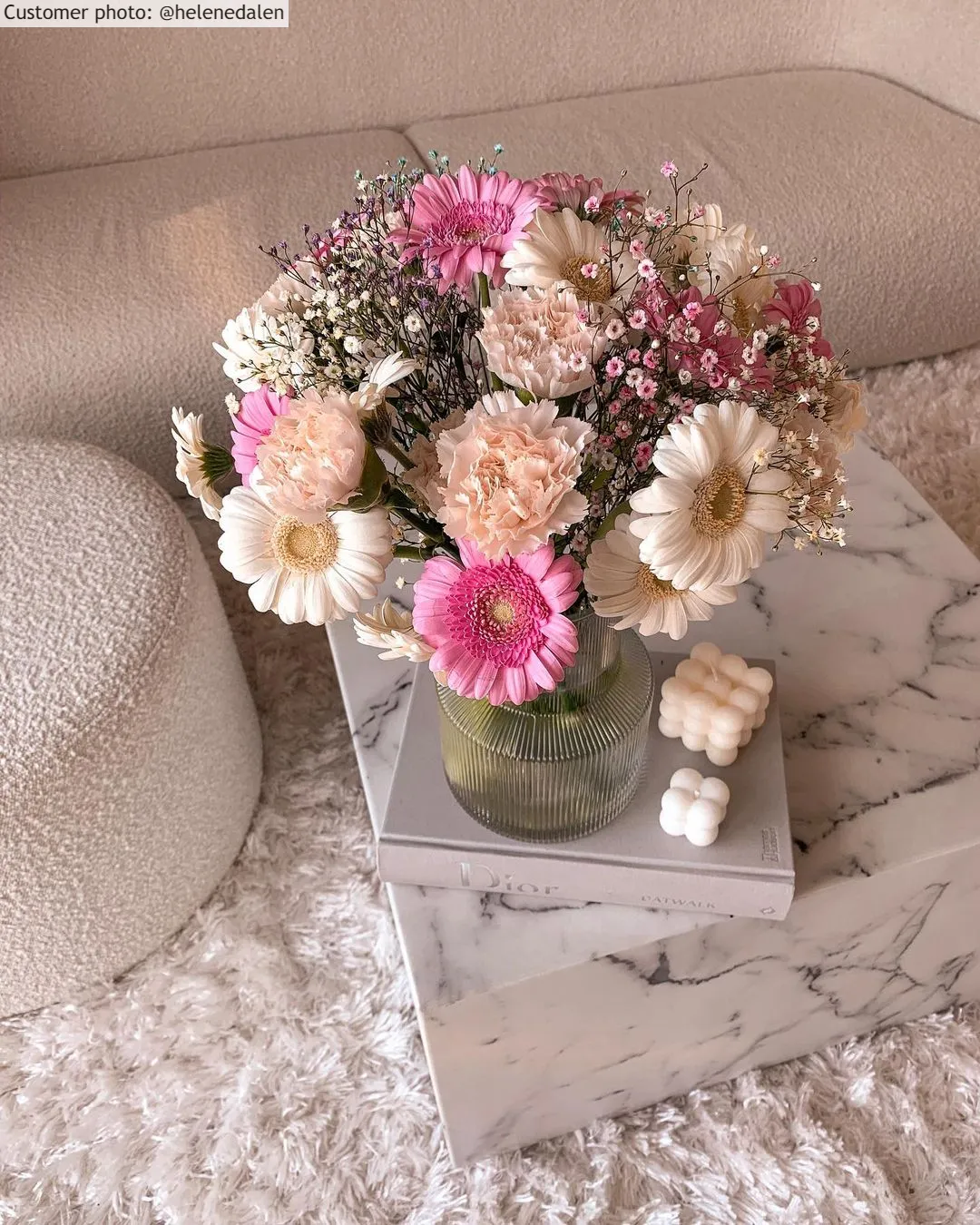 Hoogpolig vloerkleed - Janjira (wit)