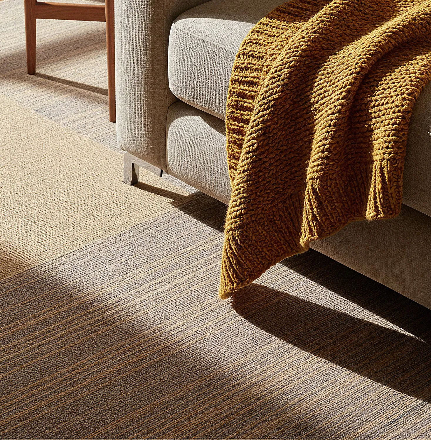 Vloerbedekking - Almeria Tapijttegels 24 st. (onregelmatig gestreept bruin)