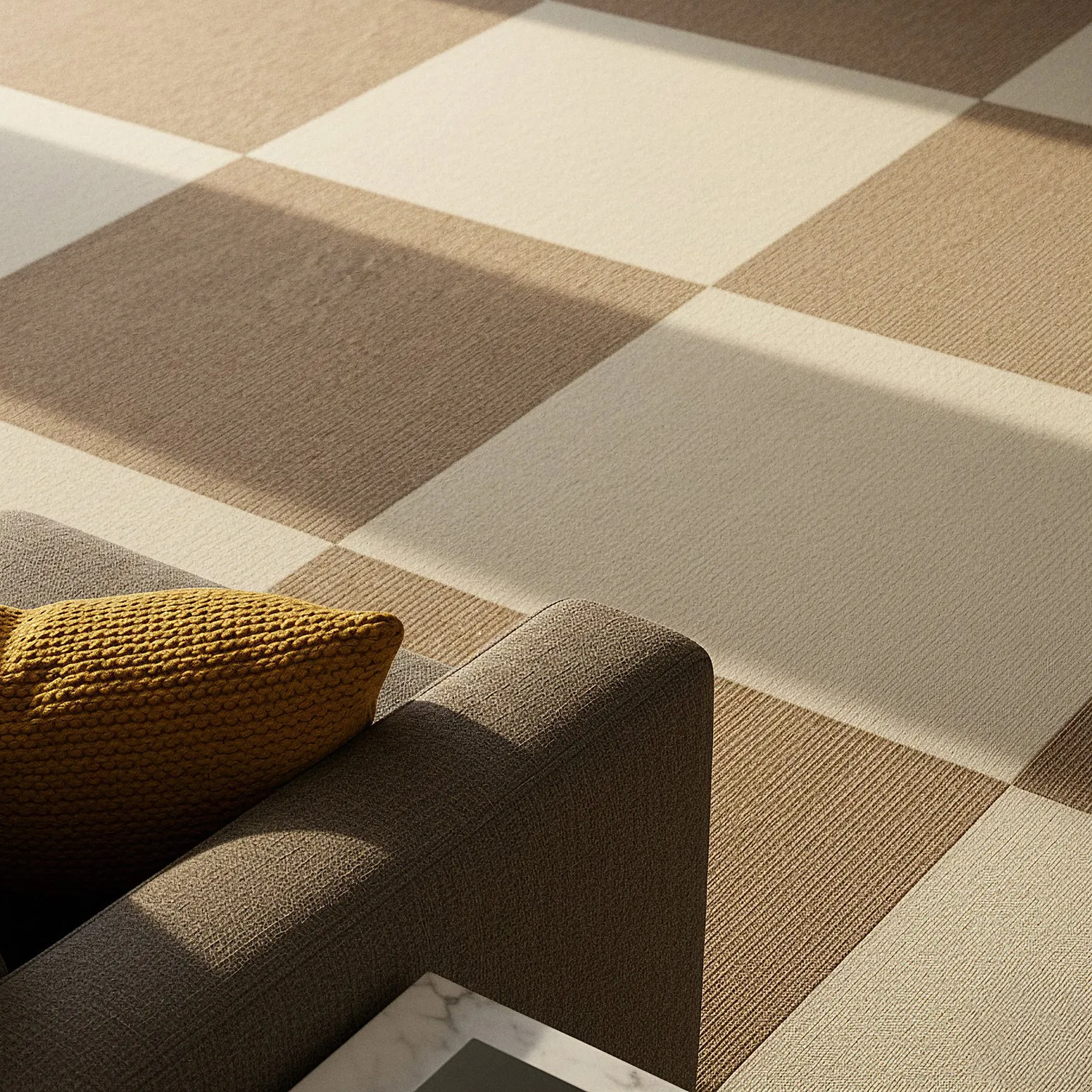 Vloerbedekking - Almeria Tapijttegels 24 st. (gestreept bruin)