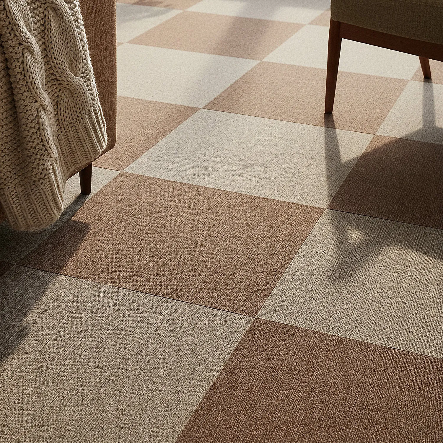 Vloerbedekking - Almeria Tapijttegels 24 st. (bruin)