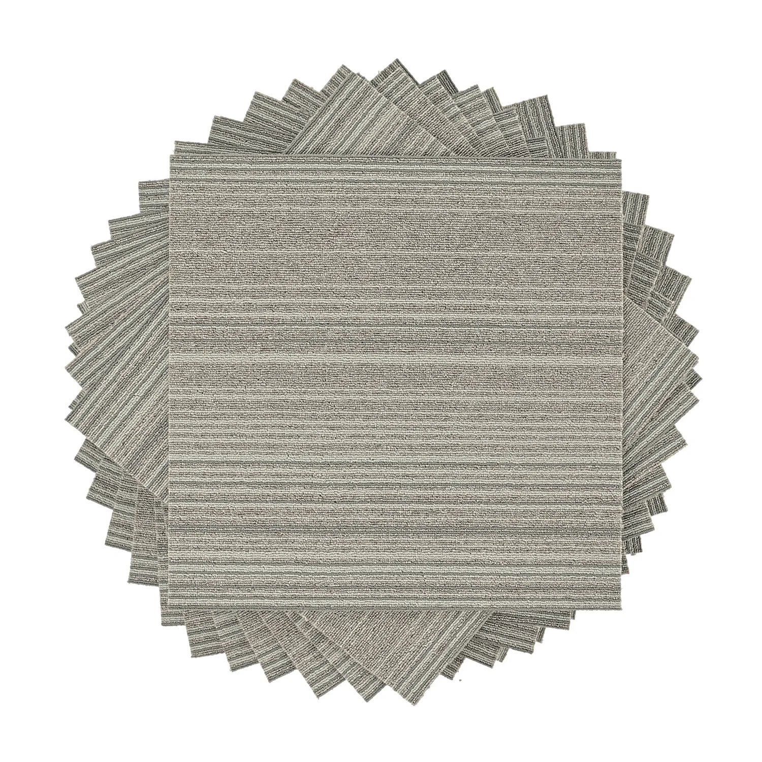 Vloerbedekking - Almeria Tapijttegels 24 st. (onregelmatig gestreept grijs)