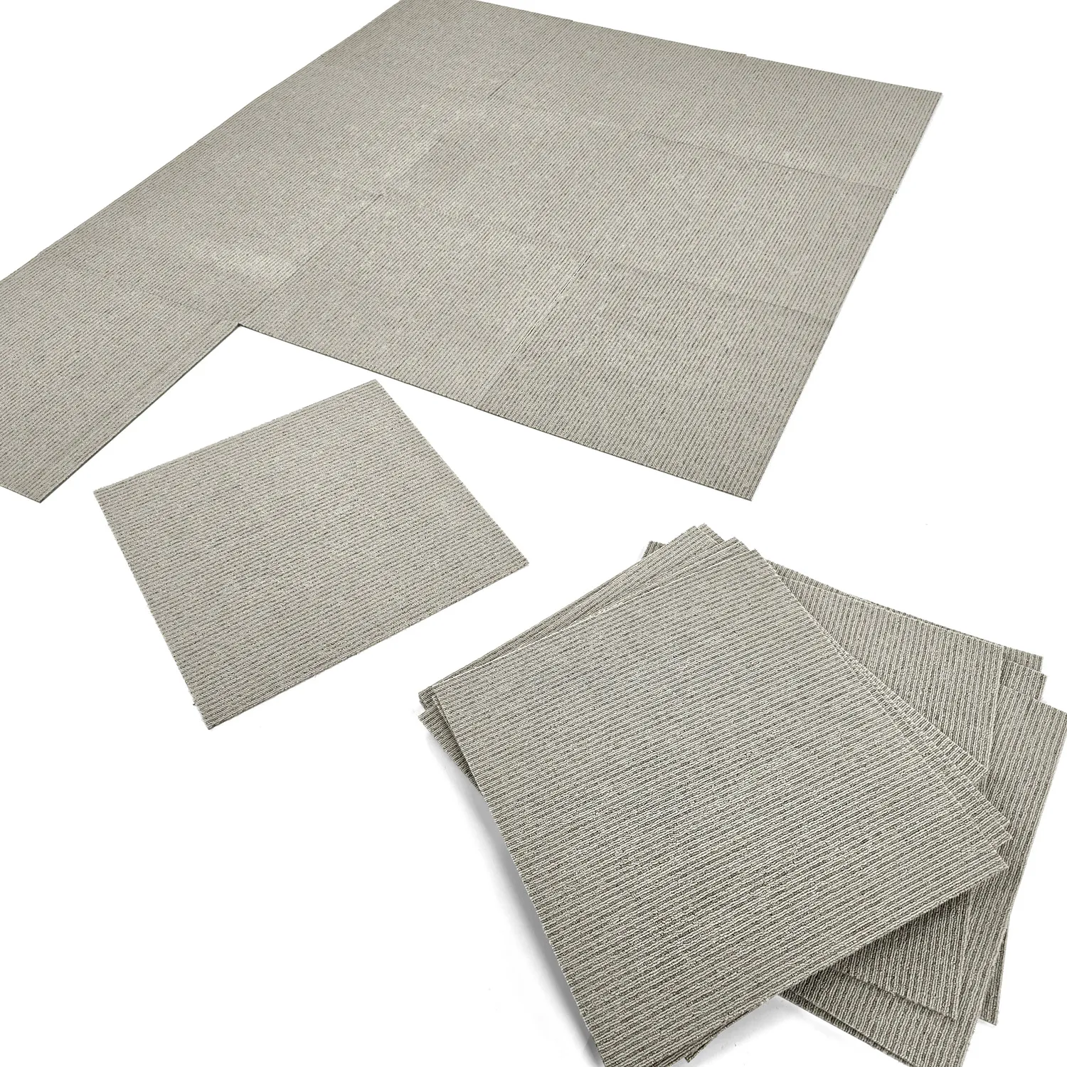 Vloerbedekking - Almeria Tapijttegels 24 st. (gestreept grijs)