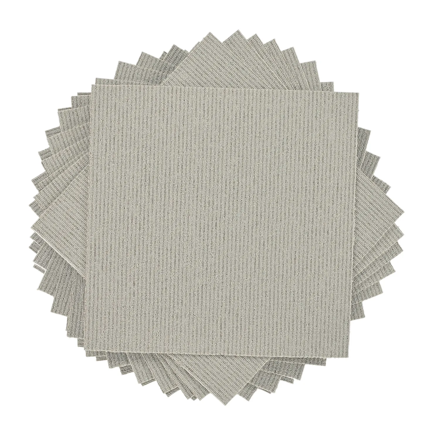 Vloerbedekking - Almeria Tapijttegels 24 st. (gestreept grijs)