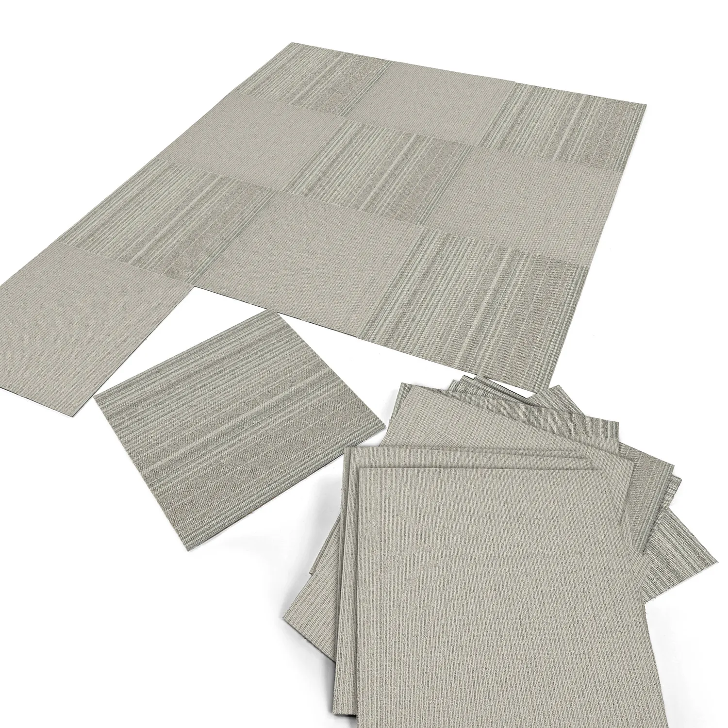 Vloerbedekking - Almeria Tapijttegels 24 st. (gestreept grijs)